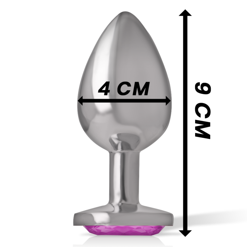 Alu anal plug pink glass L