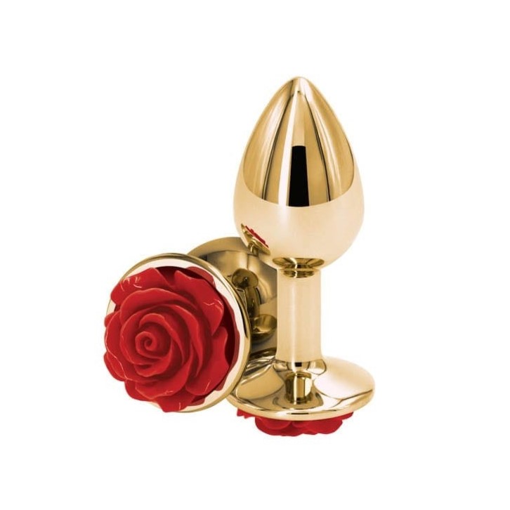 Gold-red rose plug small