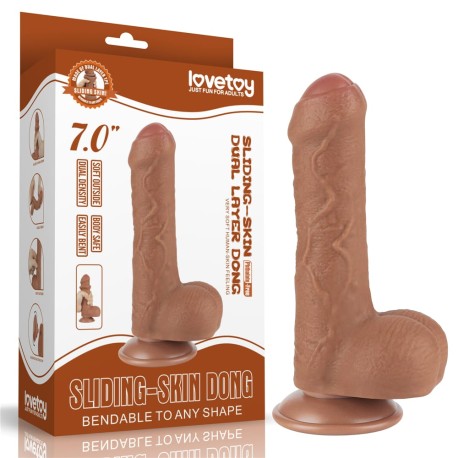 Sliding skin dong 7inch brown