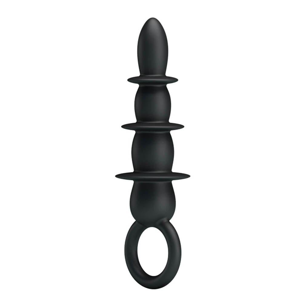 Silicone anal plug with discs