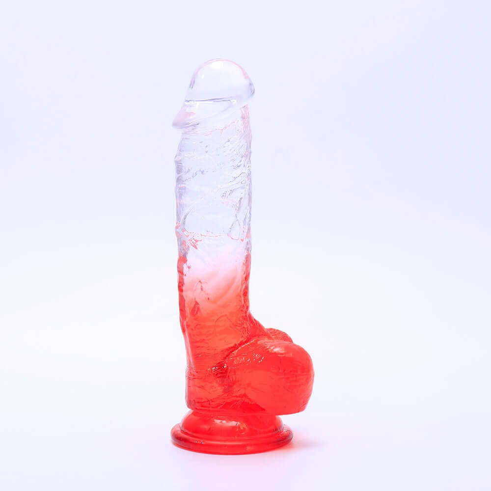 Red-clear dildo 21cm