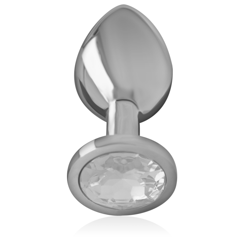 ALu anal plug silver glass M