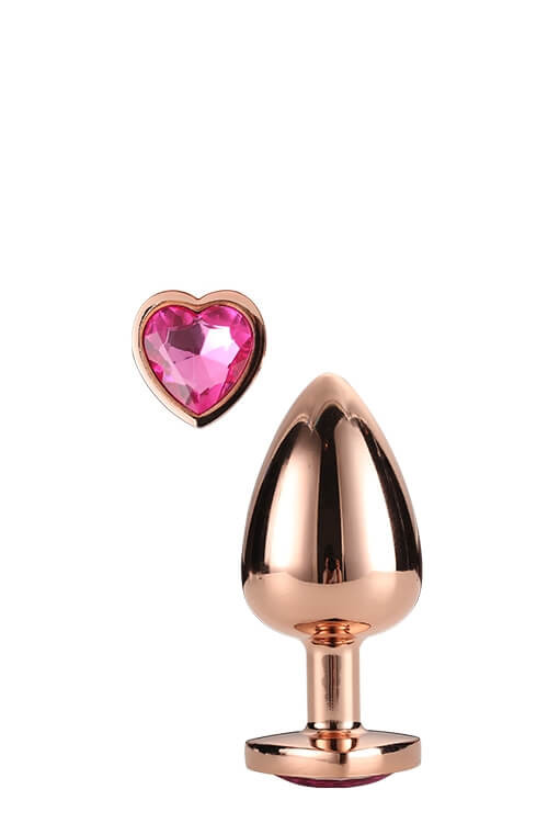 Gold-red heart small plug