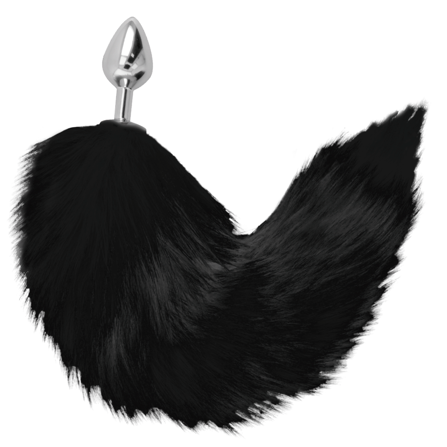 Black tail silver butt plug