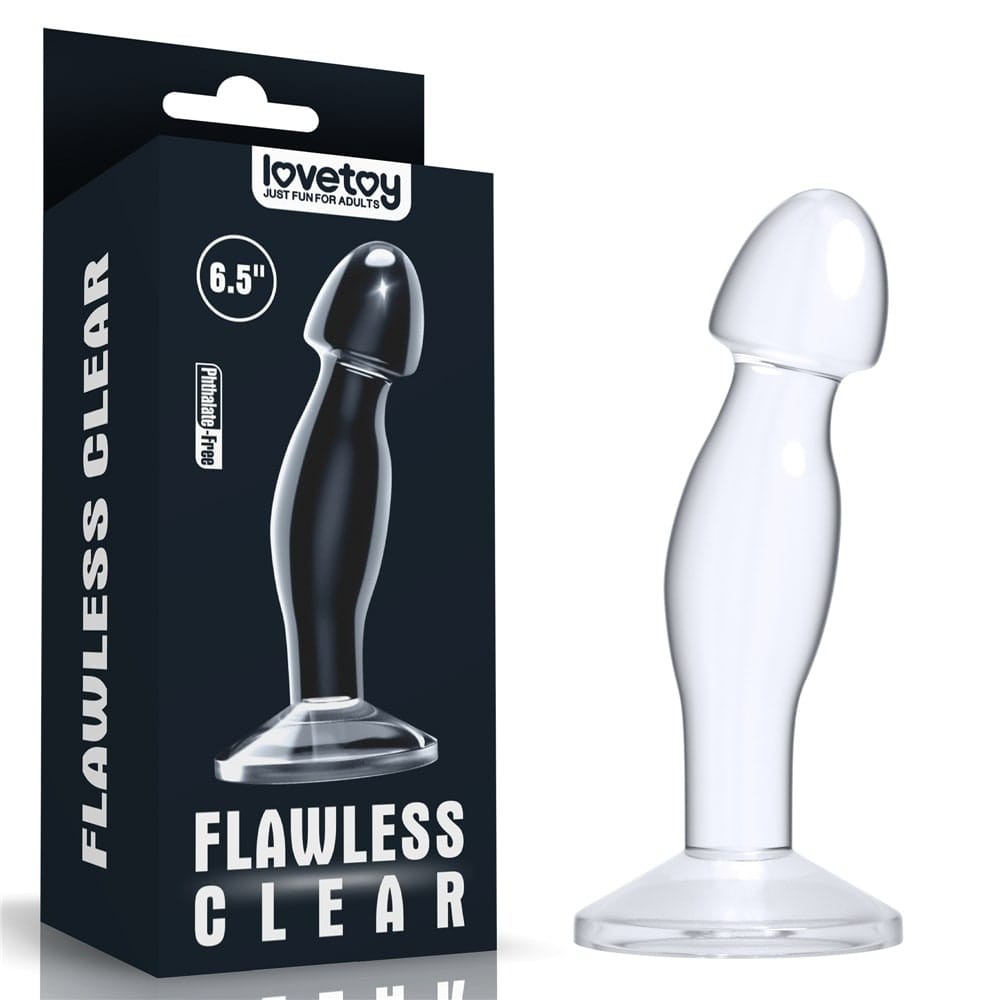 Flawless glass butt plug clear 6,5inch