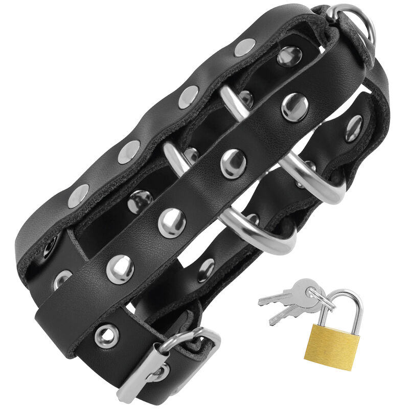 Leather chastity cage