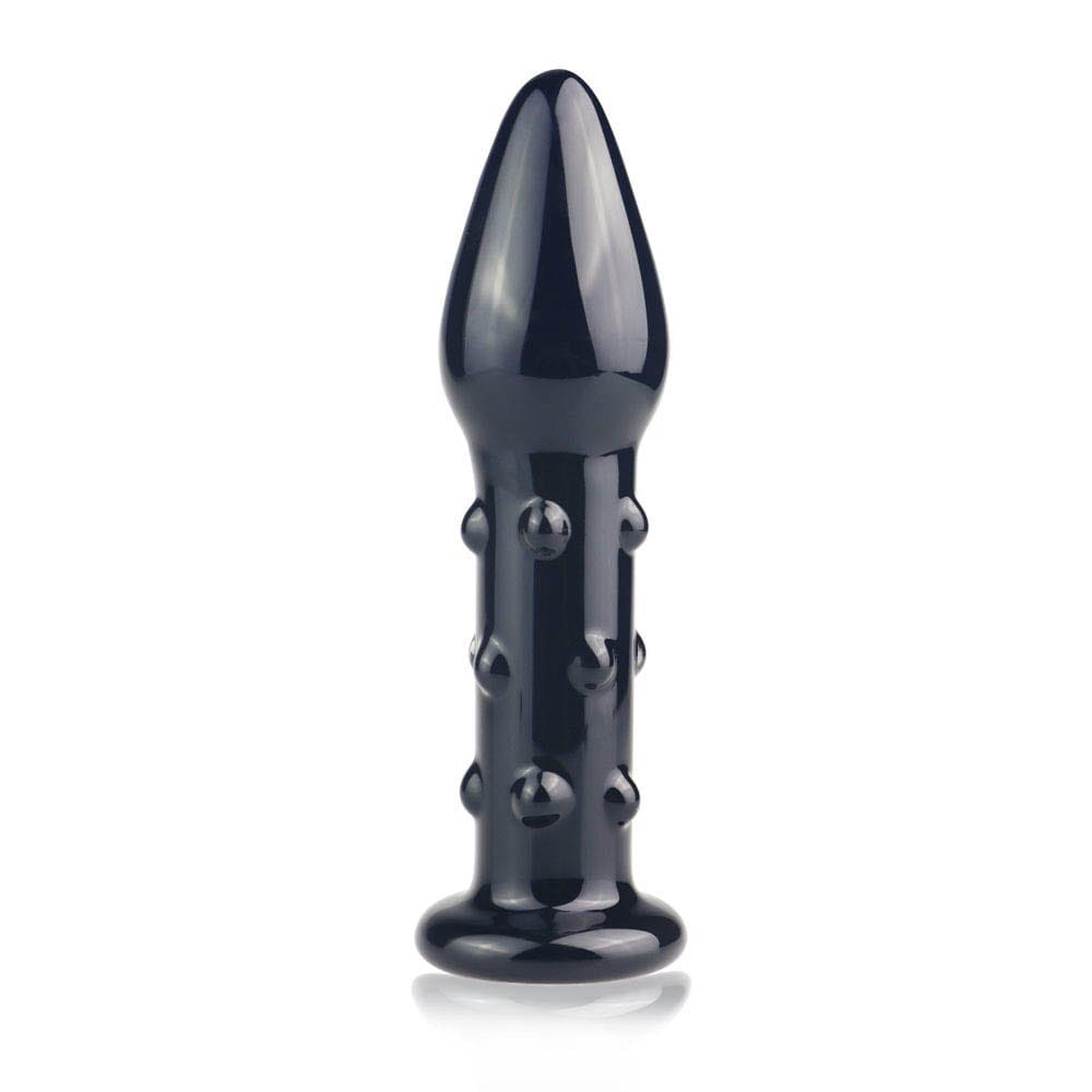 Glass romance black 5.5inch plug