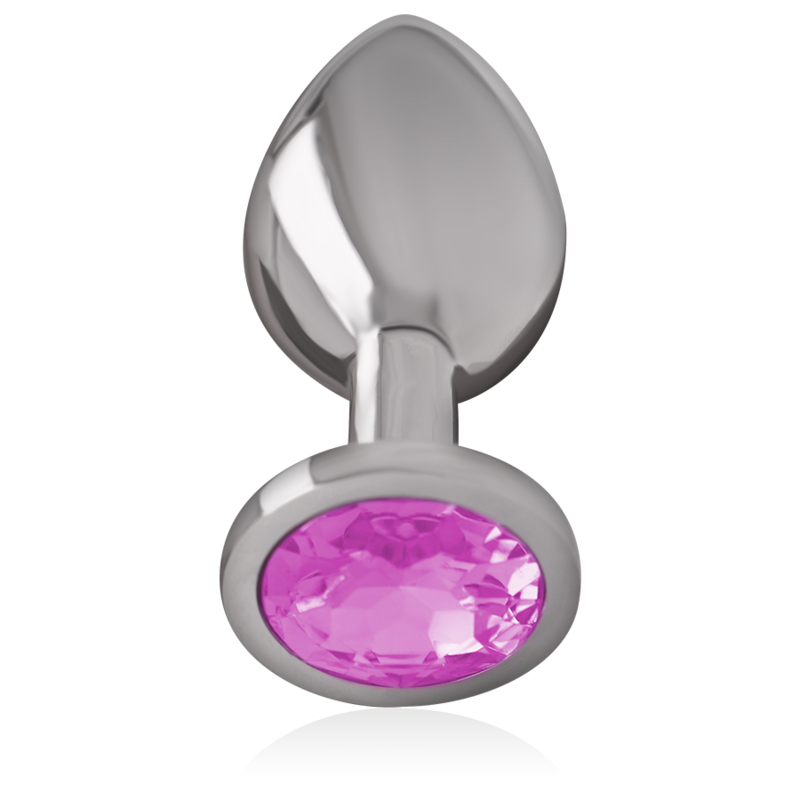 Alu anal plug pink glass M