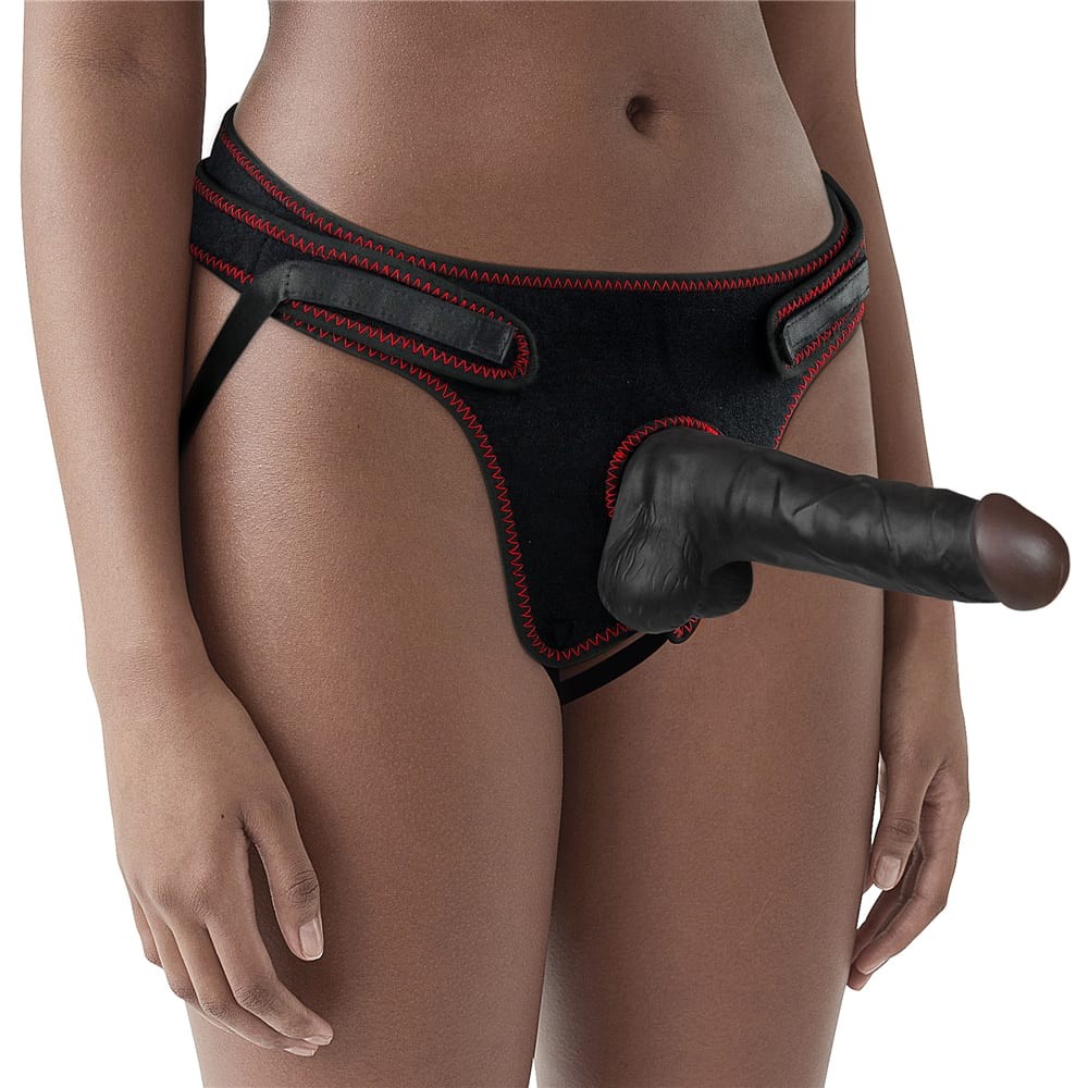 Easy strap-on Set 7,5inch black w.balls