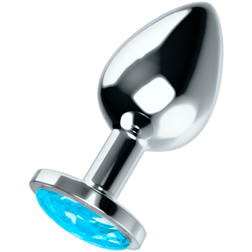 Metal anal plug L blue