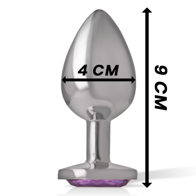 Alu anal plug violet glass L