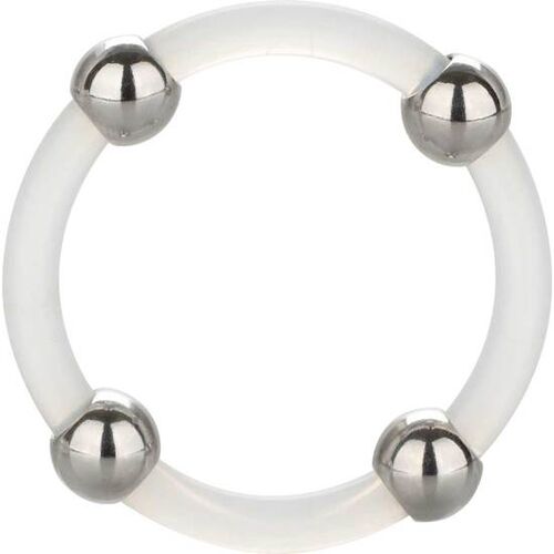 Steel beaded sil.ring L